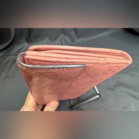 Gucci Heart GG Guccissima Embellished Pink Continental Leather Wallet - Picture 5 of 16